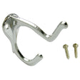 S Parker Hardware 0902PCH Die Cast Zinc Two Prong Hook, Chrome Plated