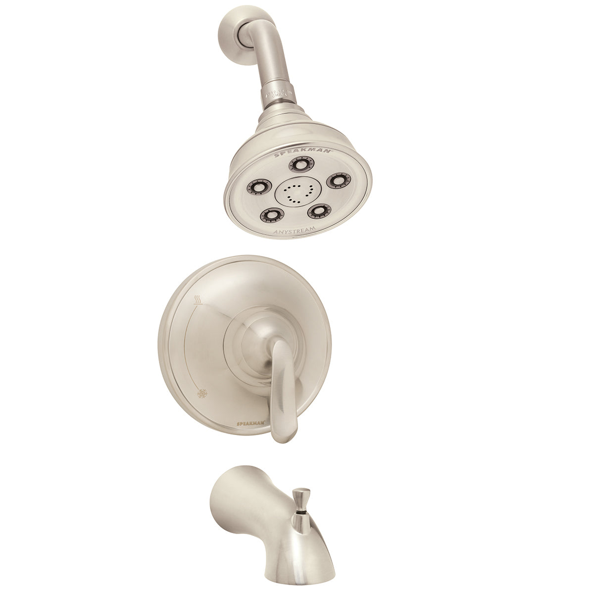 Speakman Caspian SM-7030-P-BN Shower and Tub Combination Brushed Nickel Finish - 2.5 GPM