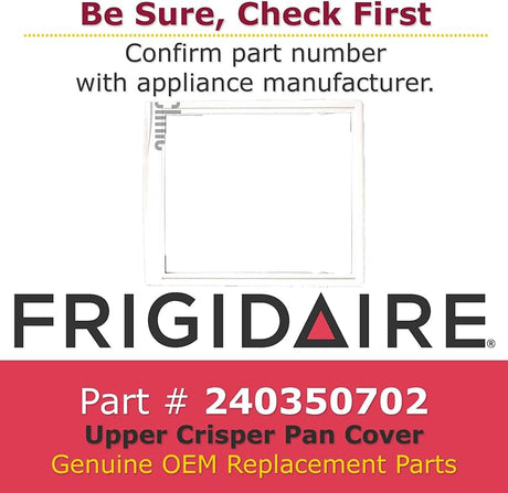 Frigidaire 240350702 Refrigerator Upper Crisper Pan Cover
