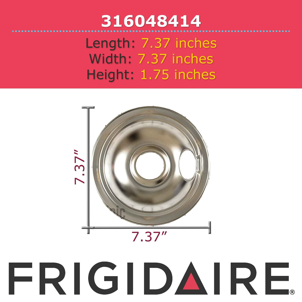 Frigidaire 316048414 Frigidare Chrome Pan, 6 inches