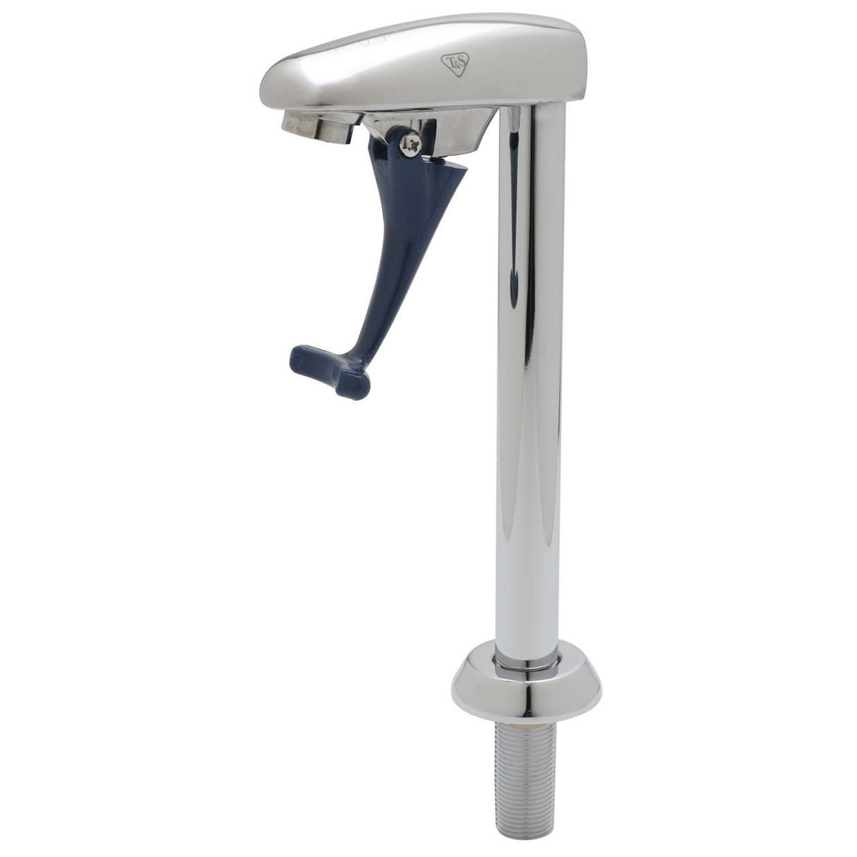 T&S B-1210-M Brass Deck Mount Single Pedestal Type Push-Back Glass Filler, 0.25 - 2.25 gpm, Polished Chrome