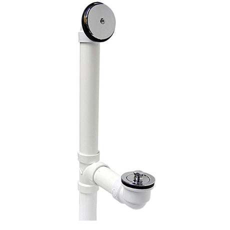Sioux Chief 973-6101C01 1-1/2" SCH 40 PVC Twist N Close Bath Drain White with Chrome Plated Trim