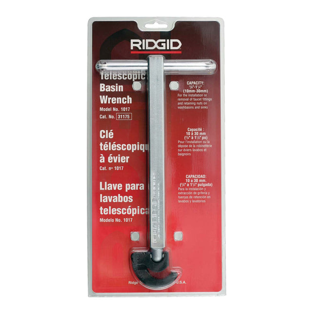 PlumbMaster Approved 60879 Steel Telescoping Basin Wrench, 1-1/4 x 2-1/2"