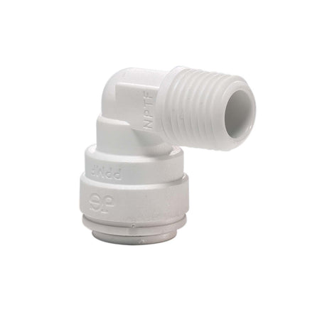 John Guest PP480821W 1/4" CTS x 1/8" MIP Speedfit Plastic 90 deg Reducing Elbow