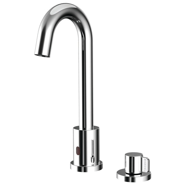 Sensorflo SF-9107-TMV Gooseneck Battery Powered Sensor Faucet with Manual Override & TMV