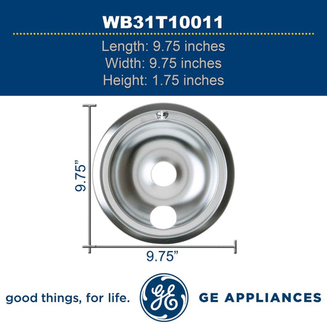 GE WB31T10011 8 INCH CHROME BURNER BOWL - ELEC