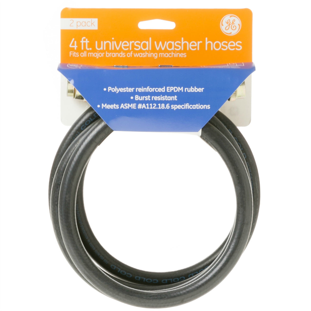 GE PM14X10002 Genuine OEM 2Pk 4Ft Rubber Inlet Hoses