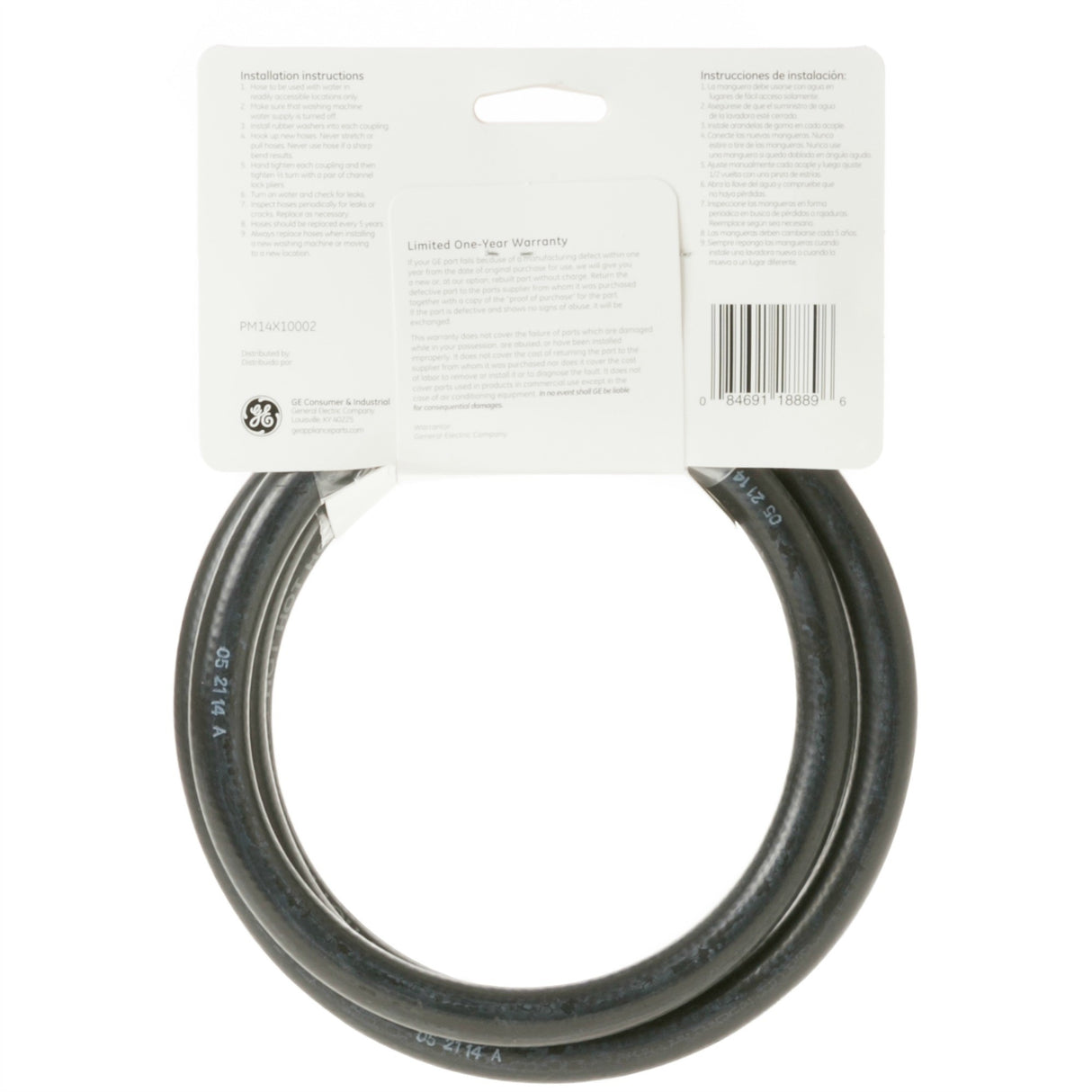 GE PM14X10002 Genuine OEM 2Pk 4Ft Rubber Inlet Hoses