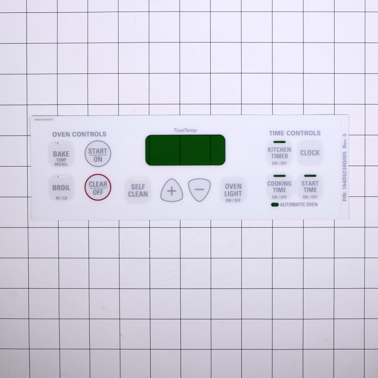GE WB27T10515 Genuine OEM Faceplate Graphics Asm