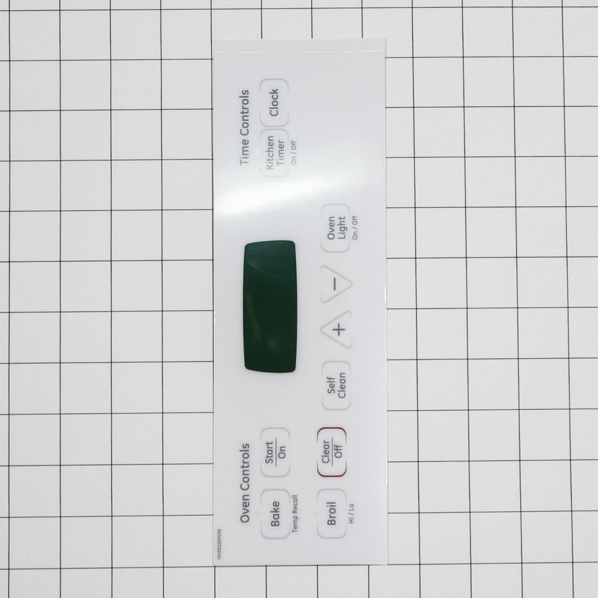 GE WB27T11014 Genuine OEM Faceplate Graphics (Wh)