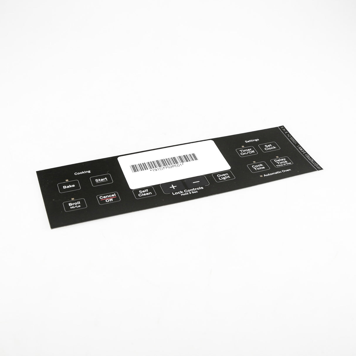 GE WB27T11511 Genuine OEM Range Faceplate - Black