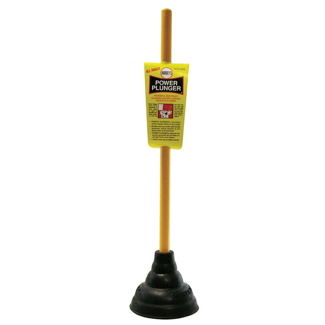 090300 Harvey 90300 Rubber/Wood All Angle Power Plunger, Black/Yellow