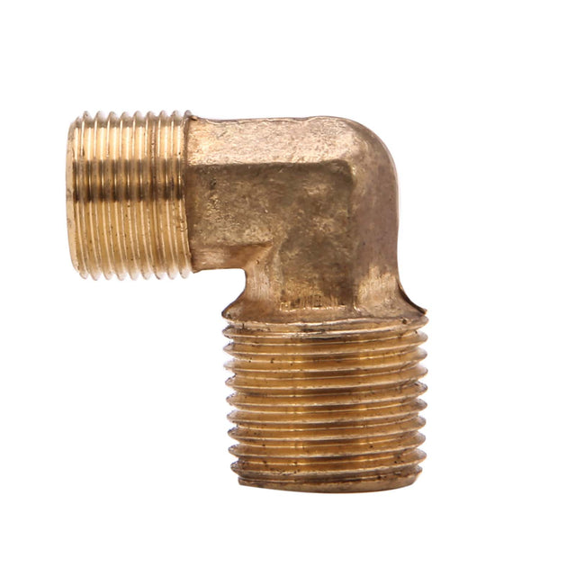 PlumbMaster Approved 53939NL 1/4" OD Comp x 3/8" MIP 90 deg Brass Elbow