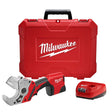 Milwaukee M12 2470-21 Cordless Pipe Shear Kit for PVC, CPVC, ABS Cutting, 12 V