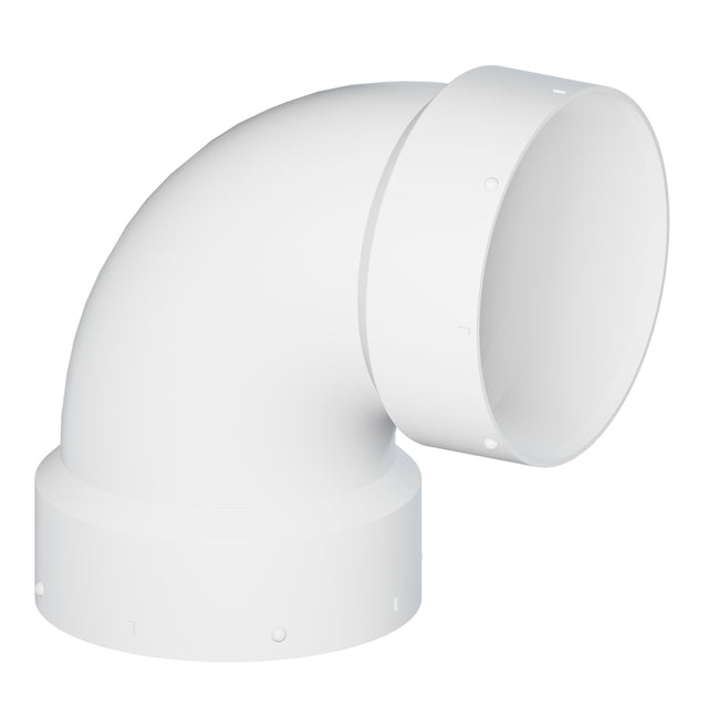 Tigre 300-3358 4" Hub PVC SCH 40 DWV Elbow 90° White