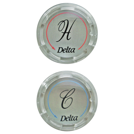 Delta RP19659 Plastic Snap-In Hot and Cold Index Button (Pair) , 1-5/16" OD