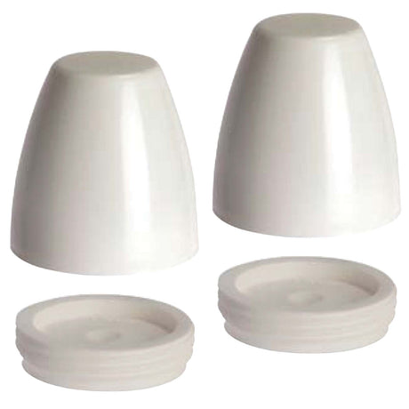 SmartCap White Plastic Closet Bolt Cover Cap and Base, 2PK
