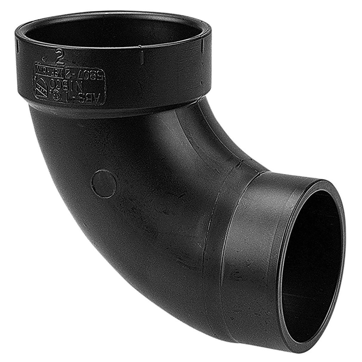 NIBCO I058150 2 x 2" Spigot x Hub ABS DWV Street 90° Elbow Black