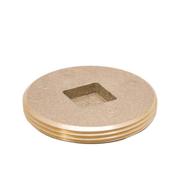 PlumbMaster Approved 50695 4" Premium Brass Counter Sunk Square Head Cleanout Plug