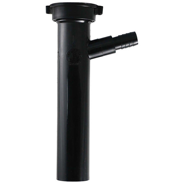 PlumbMaster Approved P39-013 1-1/2 x 8" Plastic Direct Connection Dishwasher Tailpiece Black