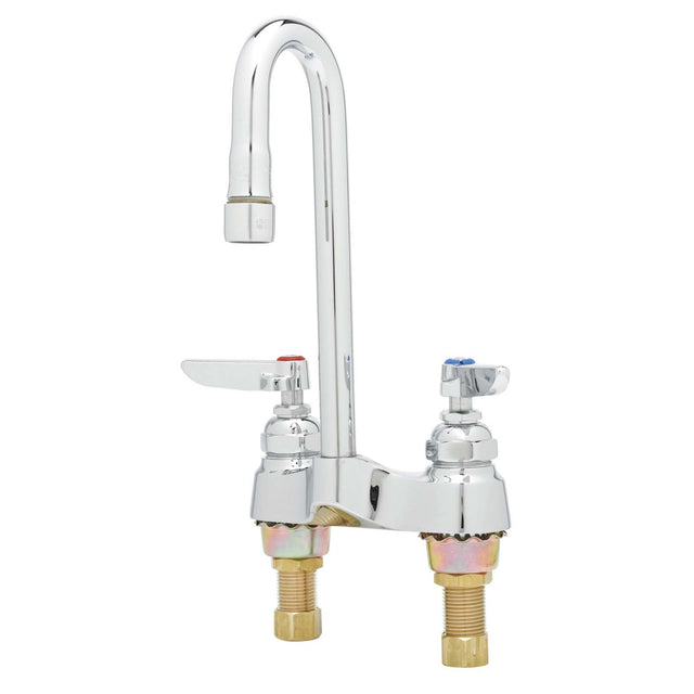 T&S Brass B-0874 Deck Mounted Centerset Lavatory Faucet with 4" Centers, Lever Handles