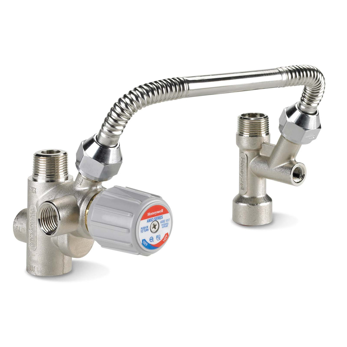 Resideo AMX300TLF/U 3/4" FNPT x MNPT Mixing Valve Kit Brass (Lead Free) Teflon-Coated