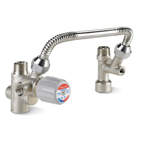 Resideo AMX300TLF/U 3/4" FNPT x MNPT Mixing Valve Kit Brass (Lead Free) Teflon-Coated