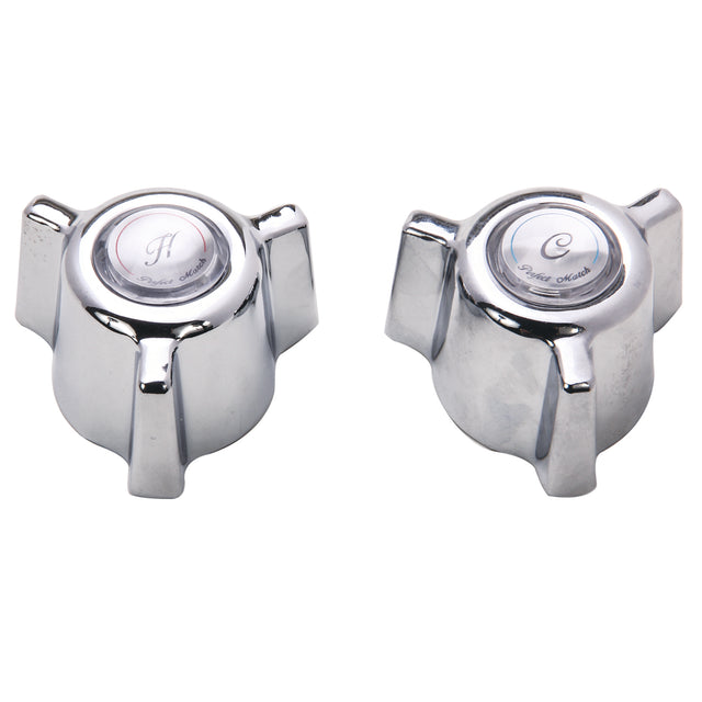 PlumbMaster Approved 46512B Cross Canopy Style #12 Replacement Shower Handle (Pair) For Indiana Brass, Union Gopher, Shower & Wide Lavatory