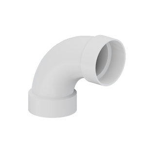 Tigre 36-6590 3" Hub Solvent Weld Long Turn Elbow 90° White (H x H) SDR35