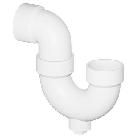 Tigre 707-X-3676 1-1/2" Hub x Hub x Cleanout SCH 40 DWV P-Trap with Plug PVC White