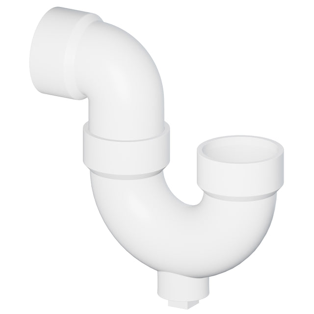 Tigre 707-X-3676 1-1/2" Hub x Hub x Cleanout SCH 40 DWV P-Trap with Plug PVC White