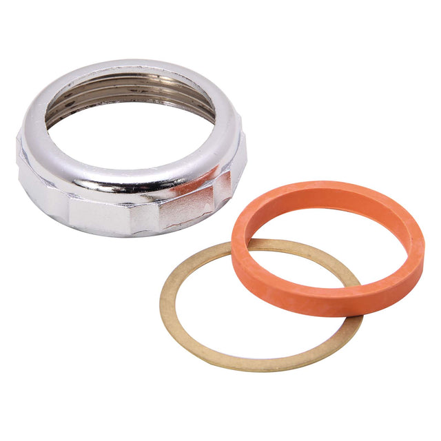 PlumbMaster Approved 36709 1-1/4" IPS x 1-1/4" OD Tube Triple Chrome Plated Die-Cast Slip-Joint Nut with Washer & Ring