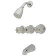 Kingston Brass KB131 Americana Three Handle Non-Pressure Balanced Tub & Shower, Polished Chrome (Valve Included)
