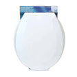 White Plastic Economy Closed Front Toilet Seat with Cover, Round