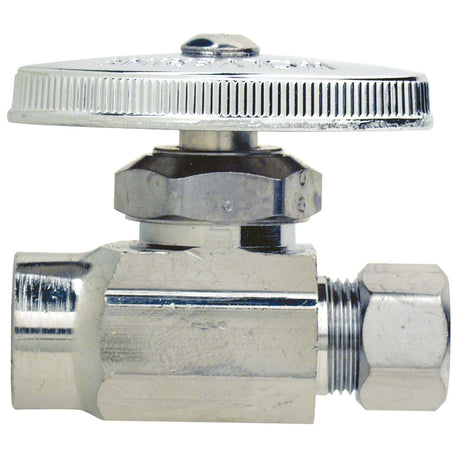 1/2" Sweat x 3/8" OD Compression Brass (Lead Free) Encore Multi-Turn Straight Stop
