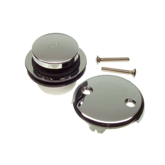 PlumbMaster Approved 88981 Chrome Touch Toe Overflow Plate with Bath Drain Assembly