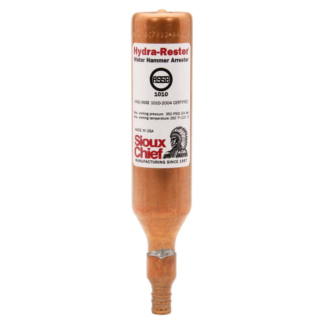 Sioux Chief HydraRester 652-AX 650 Series Type L Copper Tube No-Lead Water Hammer Arrester, 1/2" PEX Crimp