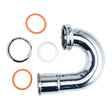 PlumbMaster Approved 53616 1-1/2" 20 Gauge Brass LA Pattern Sink Trap without Cleanout Plug Flanged Joint Chrome