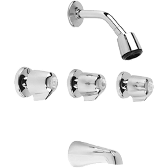 Gerber 48-031 Classic Three Handle Non-Pressure Balanced Tub & Shower, Chrome (Valve Included)