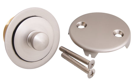 Brushed Nickel 2-Hole Lift-N-Turn Conversion Kit for 1-1/4 - 1-1/2" Drainage Assemblies