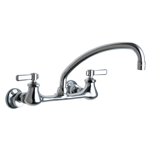 Wall Mounted Centerset Universal Hot and Cold Water Sink Faucet with 8" Centers, Lever Handles