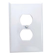 Eaton 2142W Bakelite Plastic Duplex Receptacle Wall Plate, White, 1 Gang