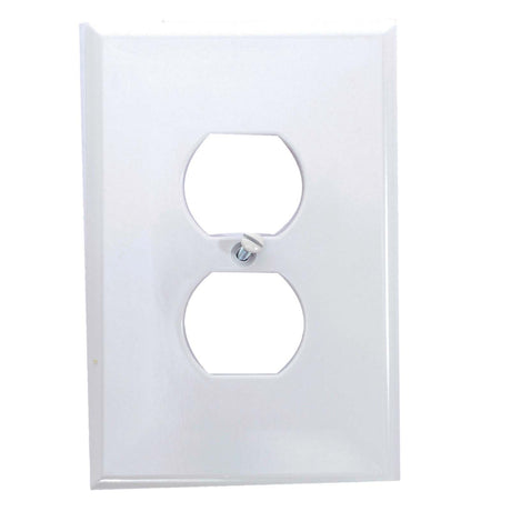 Eaton 2142W Bakelite Plastic Duplex Receptacle Wall Plate, White, 1 Gang