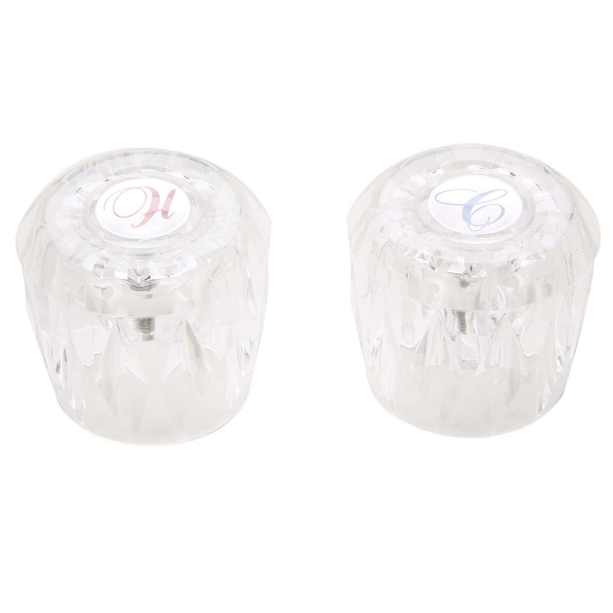 PlumbMaster Approved 88304 VA-2H Clear Starfire Acrylic Hot and Cold Handle (Pair, Retail Pack, OEM) for Valley Kitchen, Lavatory, Tub and Shower