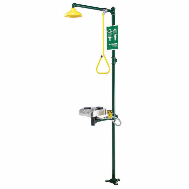 Optimus SE-1250 Eye And Face Wash Stainless Steel Bowl Combination Emergency Shower System