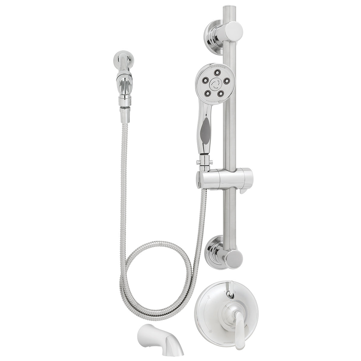 Speakman Caspian SM-7490-ADA-P ADA Compliant Hand Shower and Tub Combination with Diverter Valve Polished Chrome Finish - 2.5 GPM