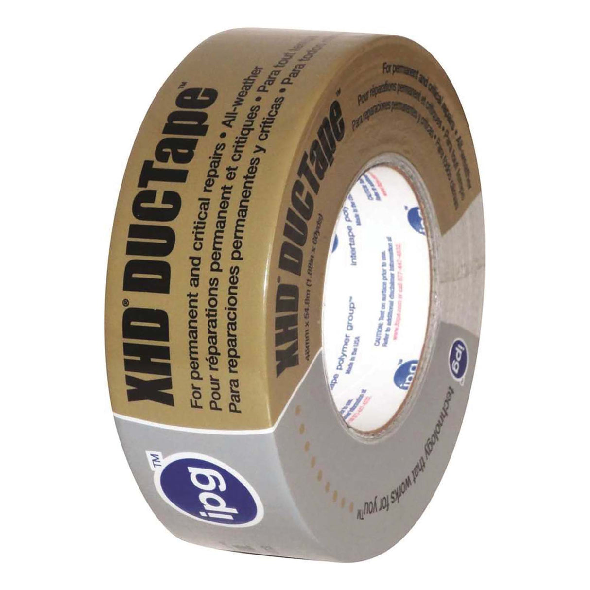 Intertape Polymer 4542 Silver PE Coated Cloth Backing Utility Grade Duct Tape, 60 ft L x 2" W x 10 Mil T