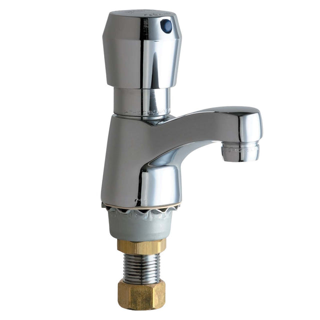 Deck Mount Single Hole Metering Faucet, Push Button
