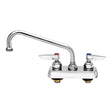 T&S Brass B-1113 Deck Mounted Centerset Workboard Faucet with 4" Centers, Lever Handles