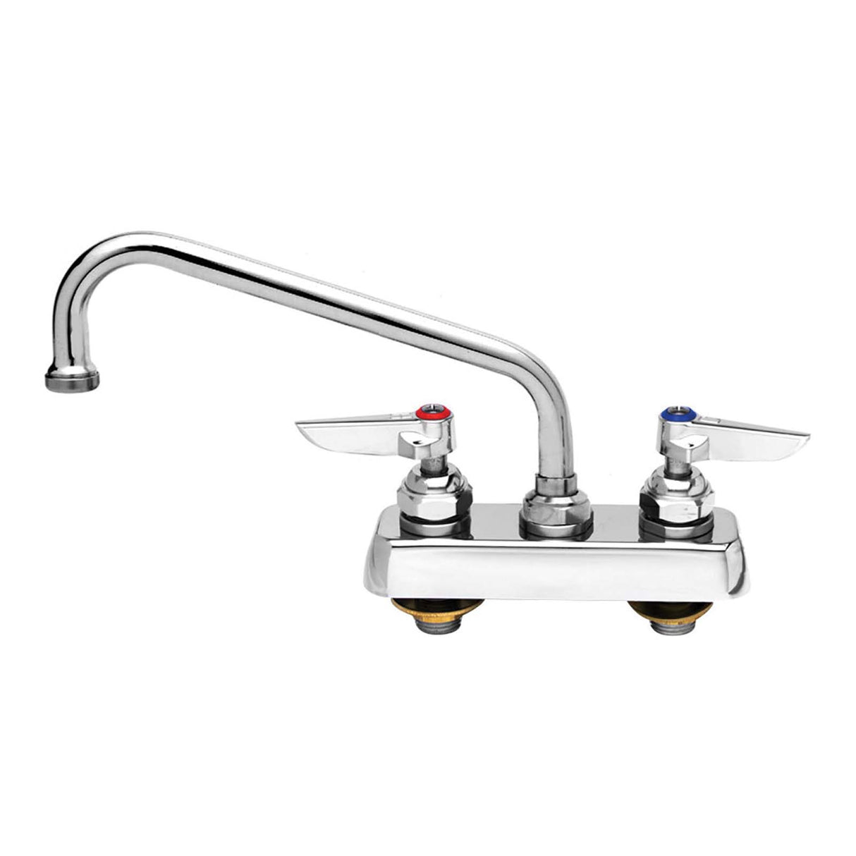 T&S Brass B-1113 Deck Mounted Centerset Workboard Faucet with 4" Centers, Lever Handles